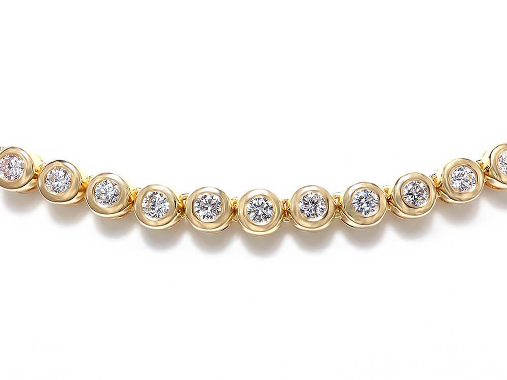 Diamond Bezel Set Bubble Tennis Necklace Ian Sharp Fine