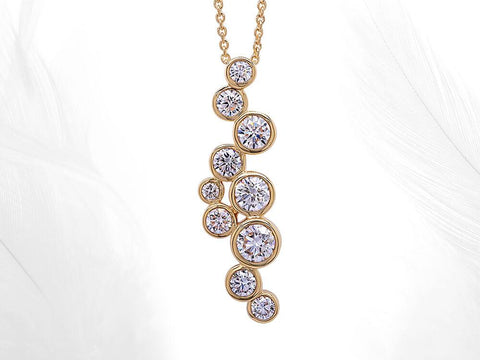 Diamond Bubbles Drop Necklace - Ian Sharp Diamond Jewellery