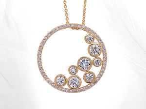 Diamond Circle and Bubbles Necklace - Ian Sharp Diamond Jewellery