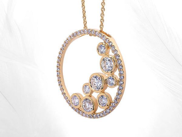 Diamond Circle and Bubbles Necklace - Ian Sharp Diamond Jewellery