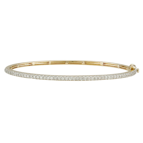 Diamond Claw Set Half Round Bangle - Ian Sharp Jewellery