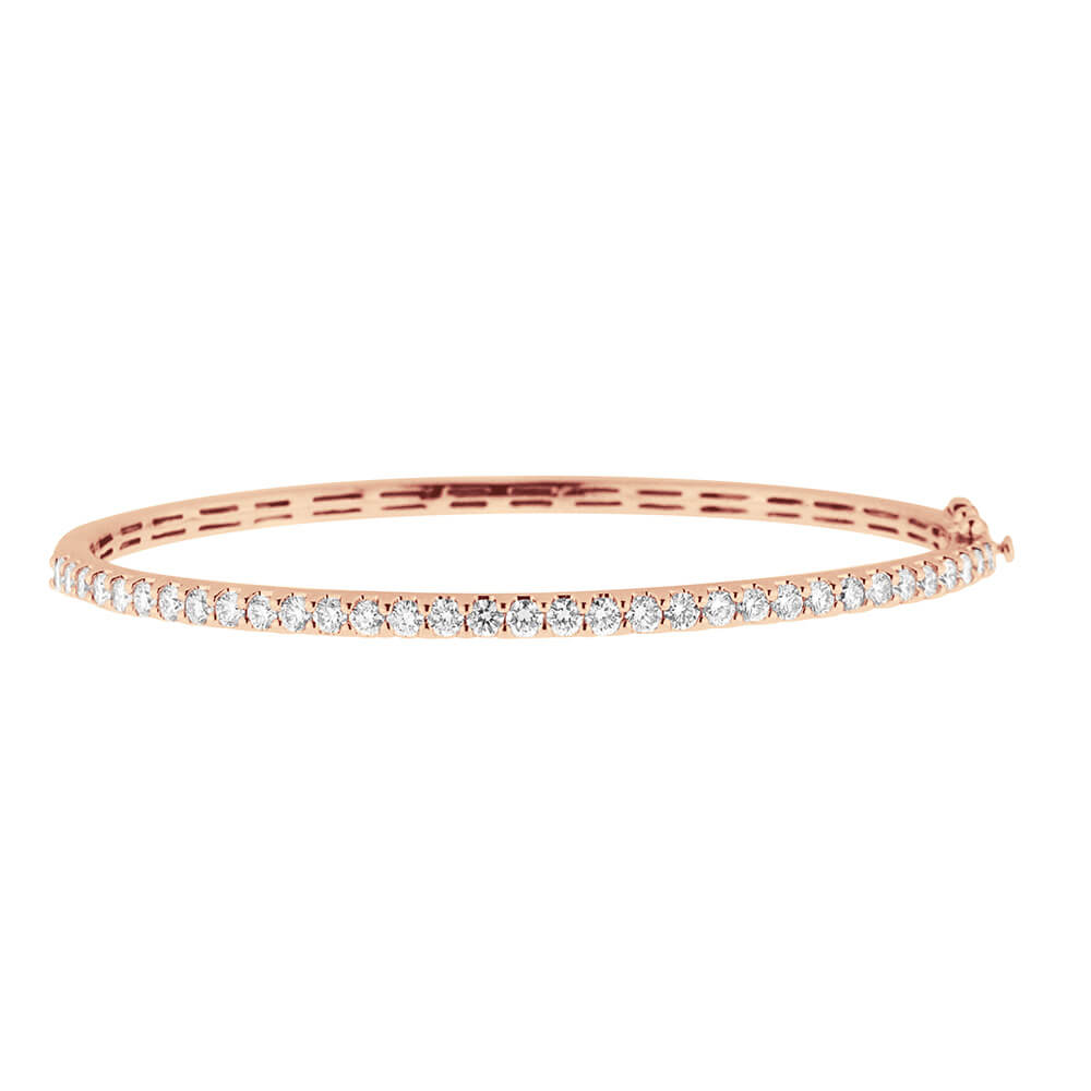 Diamond Claw Set Half Round Bangle - Ian Sharp Jewellery