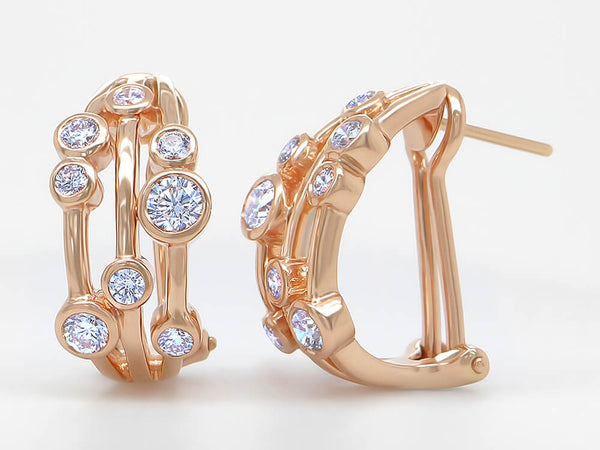 Diamond Huggie Bubble Earrings - Ian Sharp Diamond Earrings