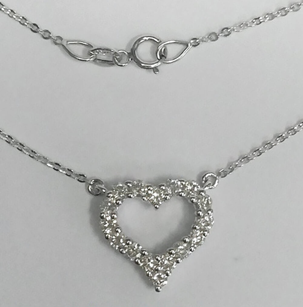 Diamond Open Heart Necklace - Ian Sharp Jewellery