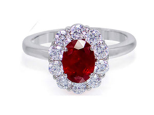 Diamond and Ruby Oval Ring - Ian Sharp Jewellery