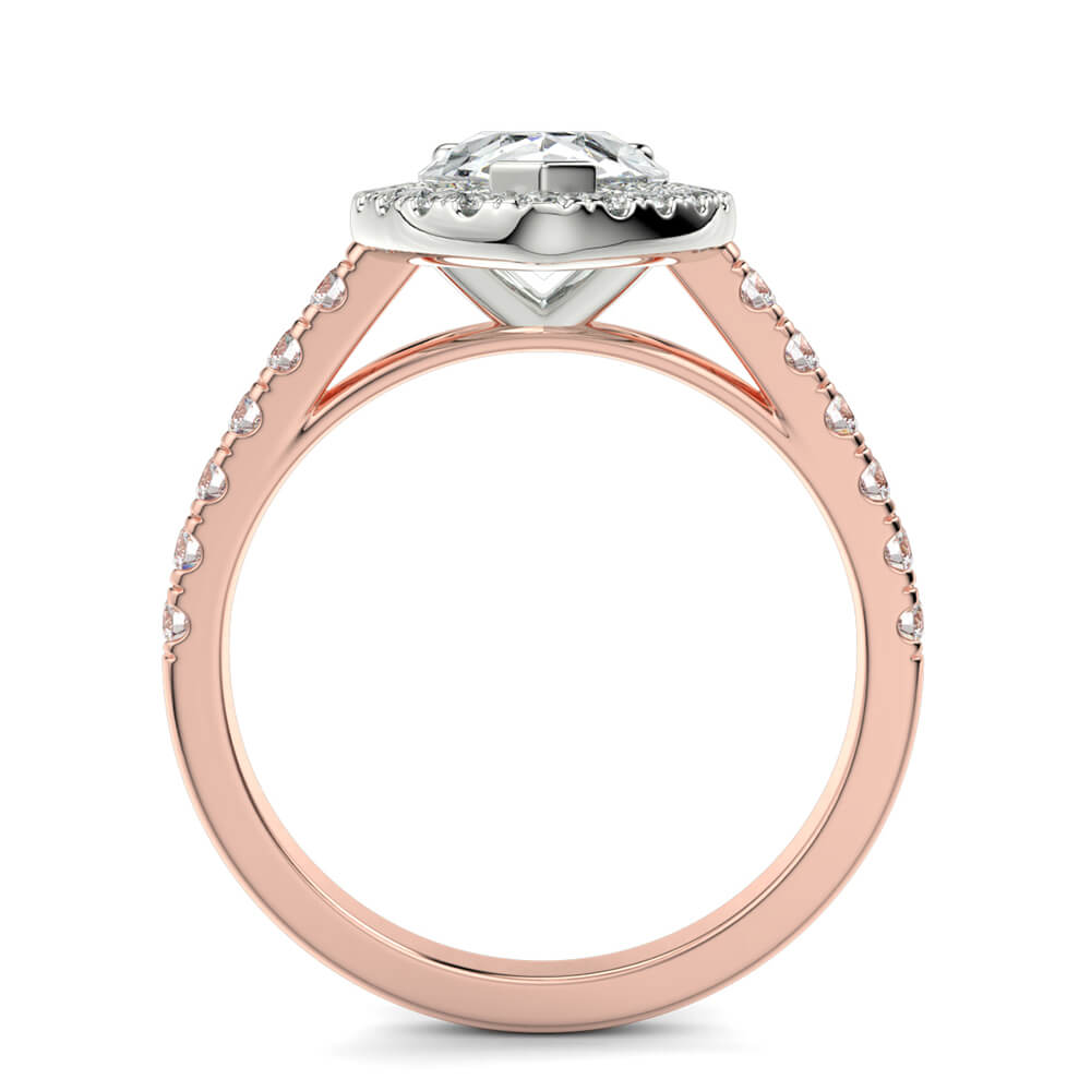Dolce Single Halo Pear Diamond Ring Mount - Ian Sharp Jewellery