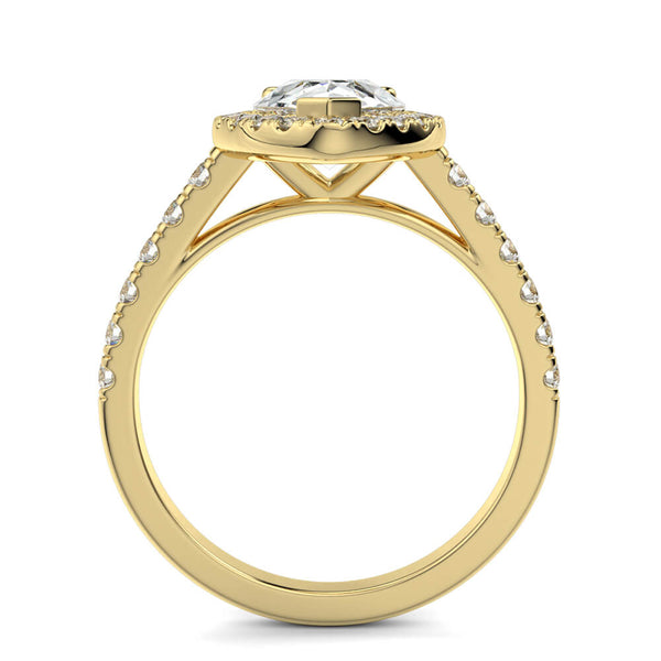 Dolce Single Halo Pear Diamond Ring Mount - Ian Sharp Jewellery