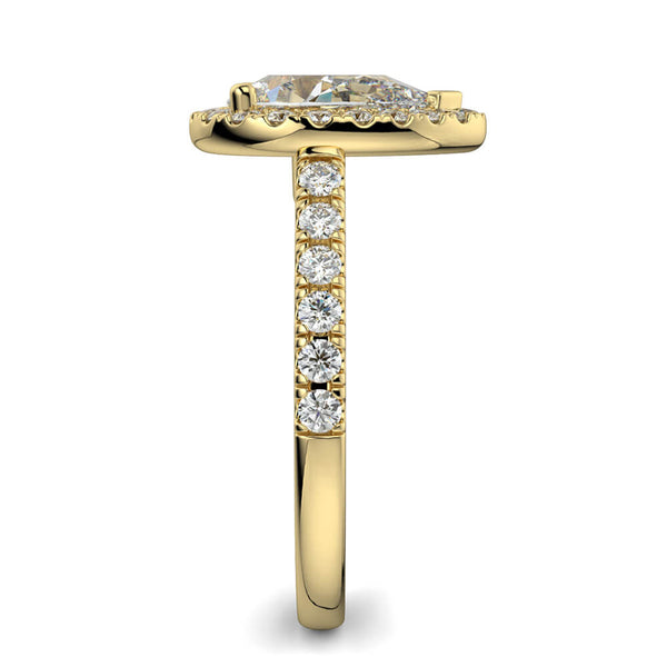 Dolce Single Halo Pear Diamond Ring Mount - Ian Sharp Jewellery