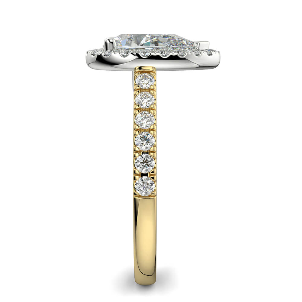 Dolce Single Halo Pear Diamond Ring Mount - Ian Sharp Jewellery