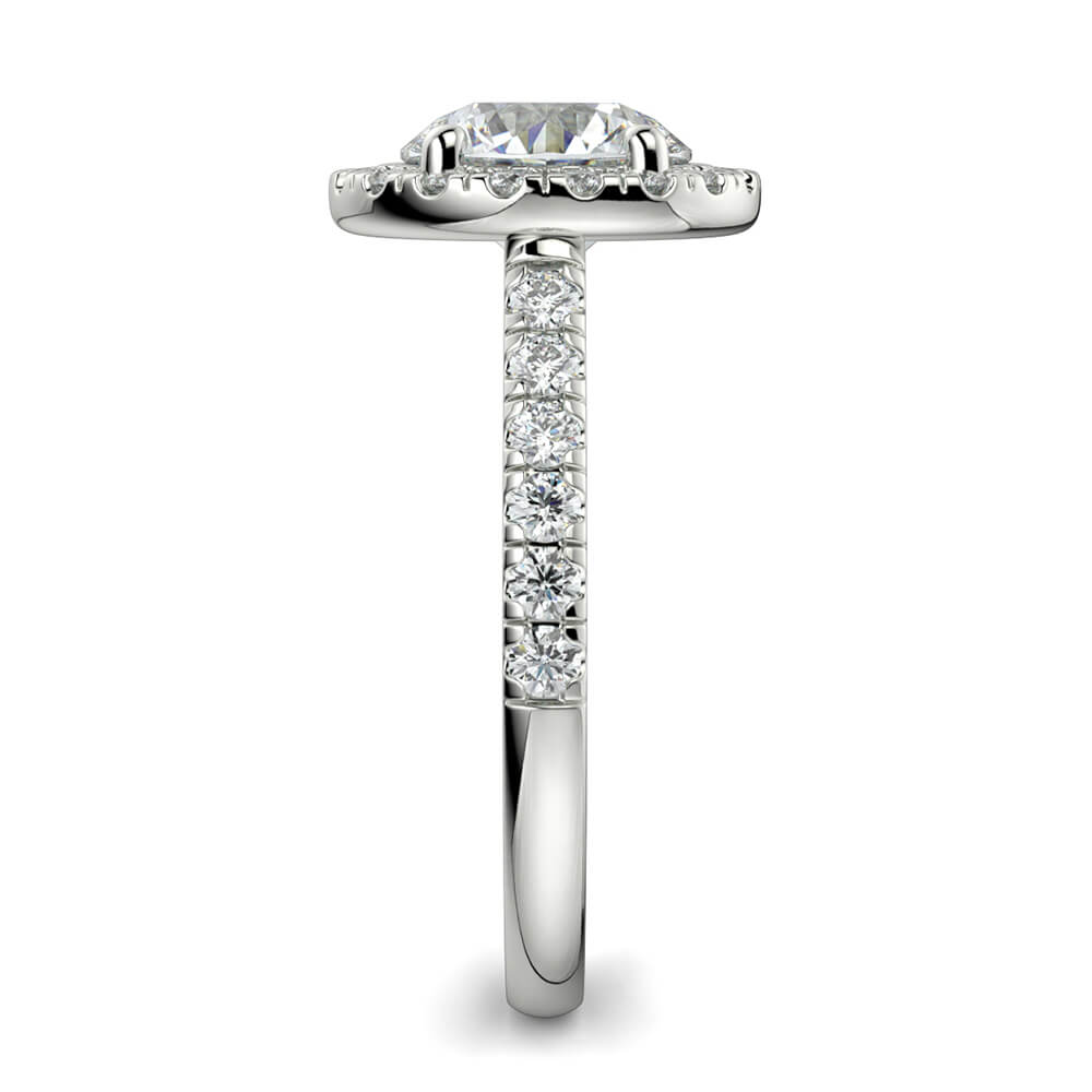Dolce Single Halo Round Diamond Ring Mount - Ian Sharp Jewellery