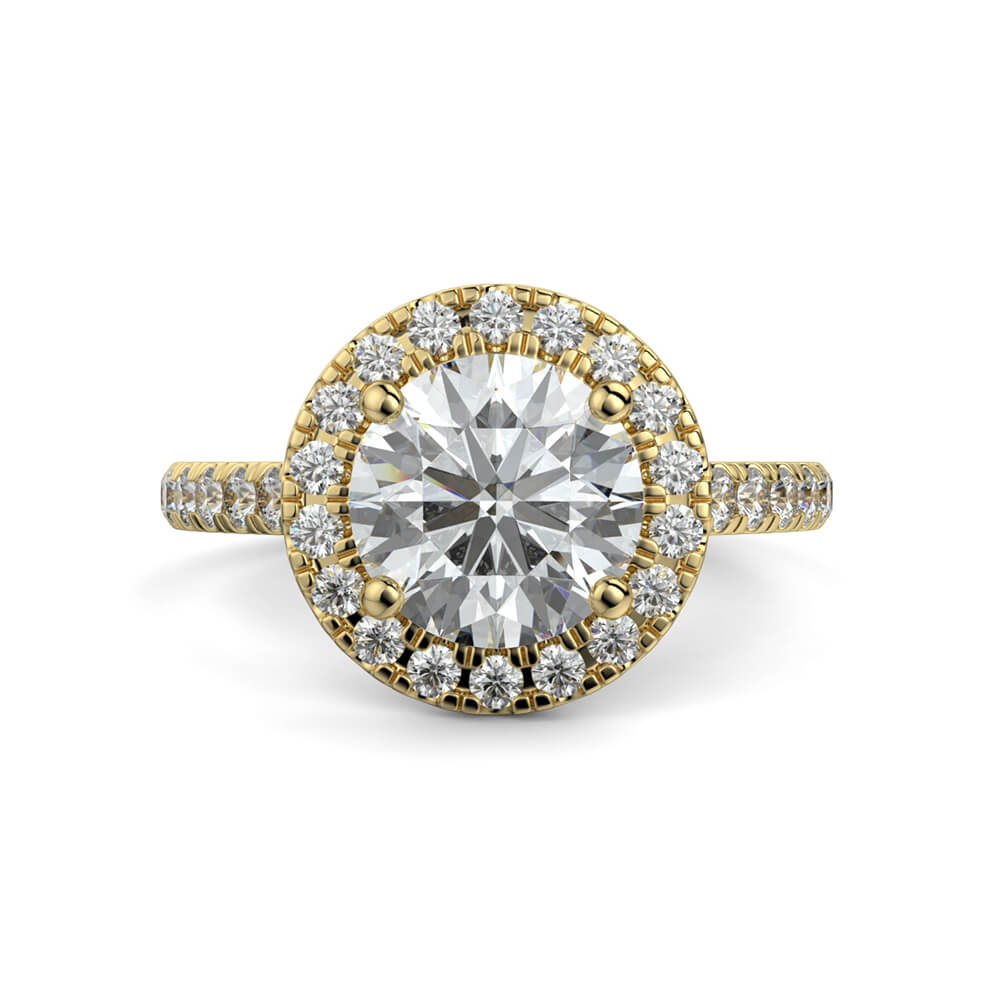 Dolce Single Halo Round Diamond Ring Mount - Ian Sharp Jewellery