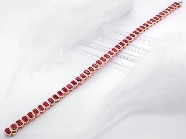 Elegant Ruby Tennis Bracelet - Ian Sharp Fine Jewellery