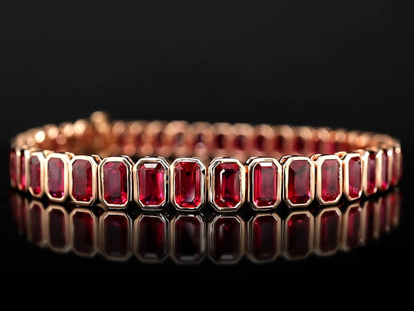 Elegant Ruby Tennis Bracelet - Ian Sharp Fine Jewellery