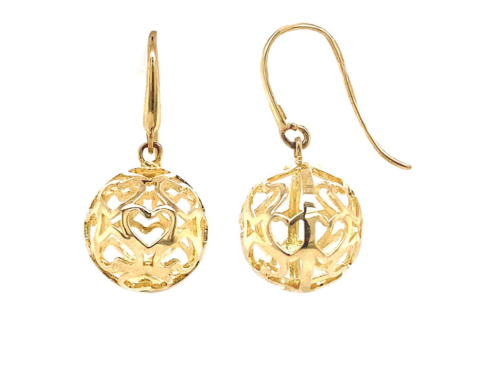 Fancy Ball Drop Gold Earrings - Ian Sharp Jewellery