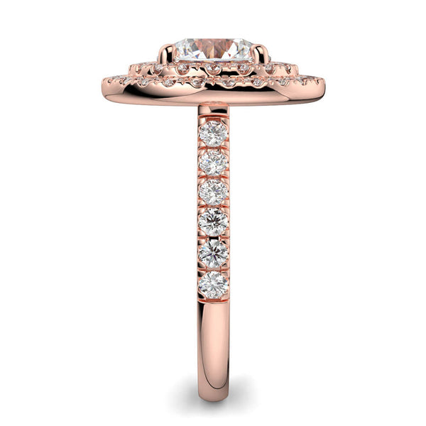 Fiore Double Halo Round Diamond Ring Mount - Ian Sharp Jewellery