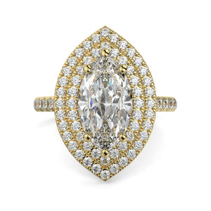 Fiore Double Halo Marquee Diamond Ring Mount - Ian Sharp Jewellery