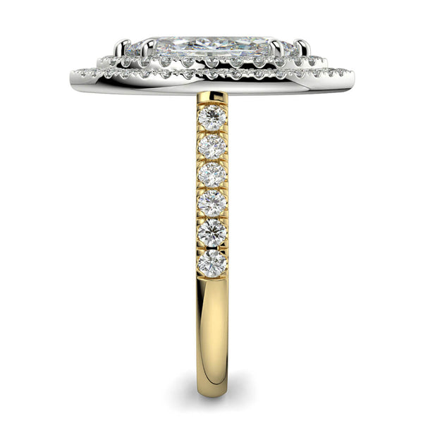 Fiore Double Halo Marquee Diamond Ring Mount - Ian Sharp Jewellery