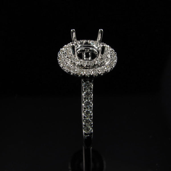 Fiore Double Halo Round Diamond Ring Mount - Ian Sharp Jewellery