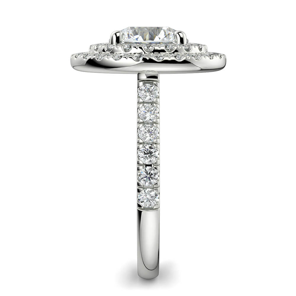 Fiore Double Halo Round Diamond Ring Mount - Ian Sharp Jewellery