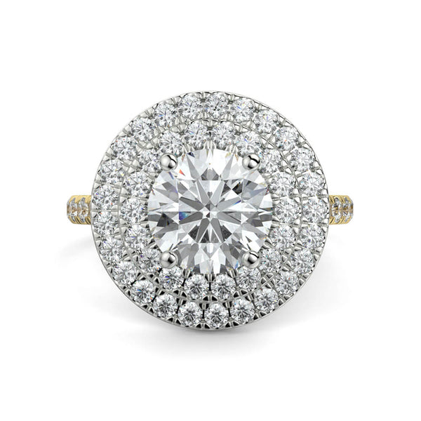 Fiore Double Halo Round Diamond Ring - Ian Sharp Jewellery