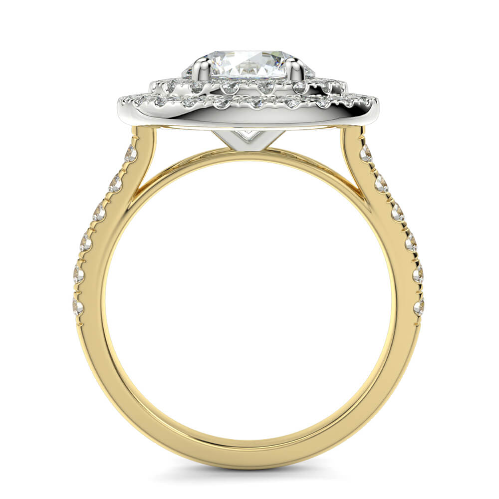 Fiore Double Halo Round Diamond Ring Mount - Ian Sharp Jewellery