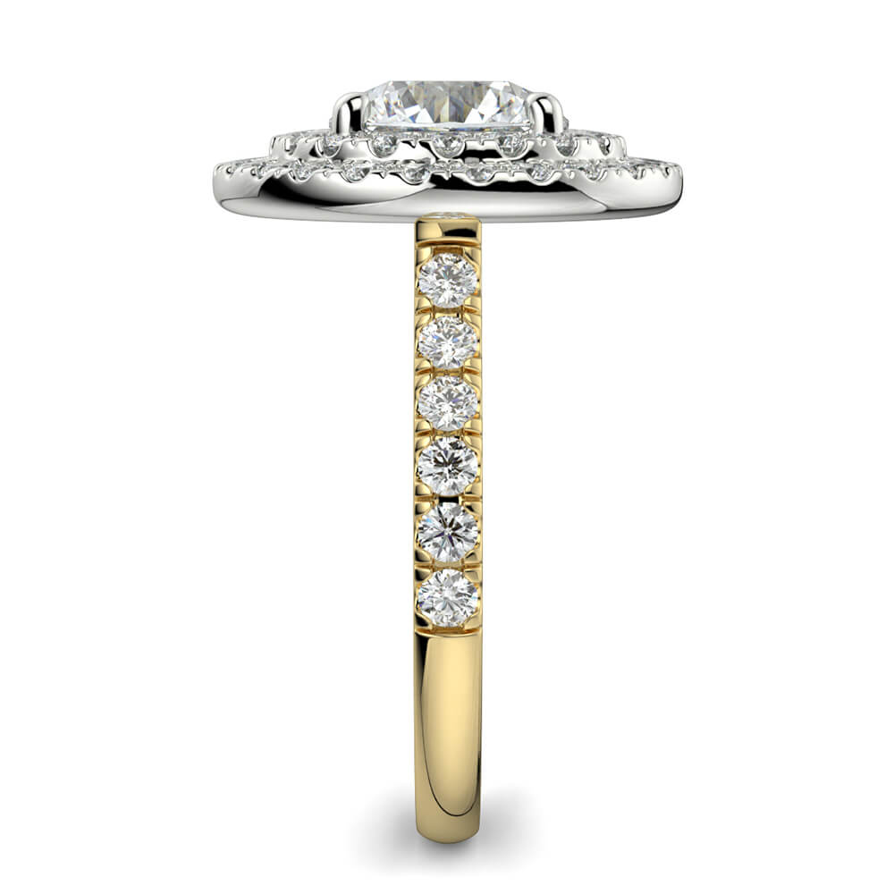 Baguette diamond halo ring hotsell