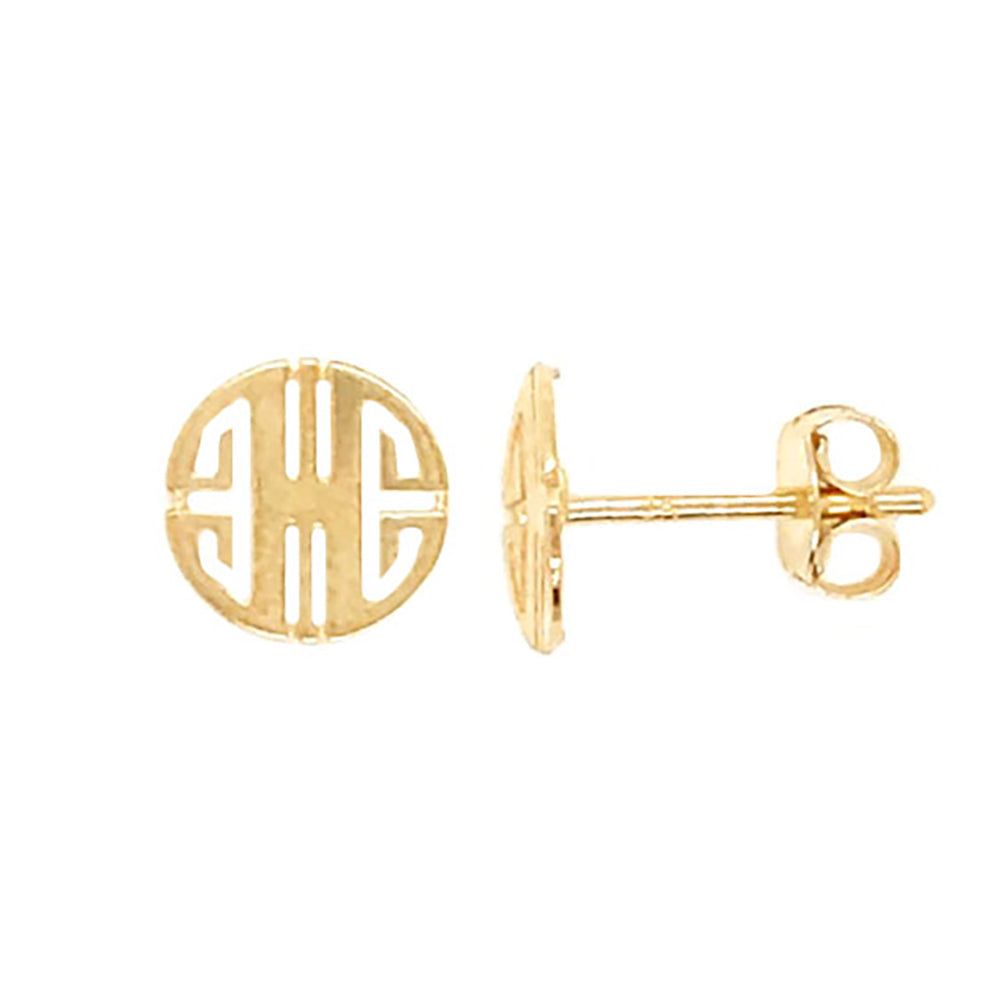 Greek Key Gold Stud Earrings - Ian Sharp Jewellery