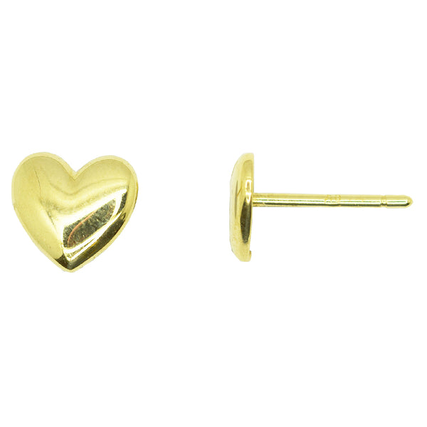 Heart Gold Stud Earrings - Ian Sharp Jewellery