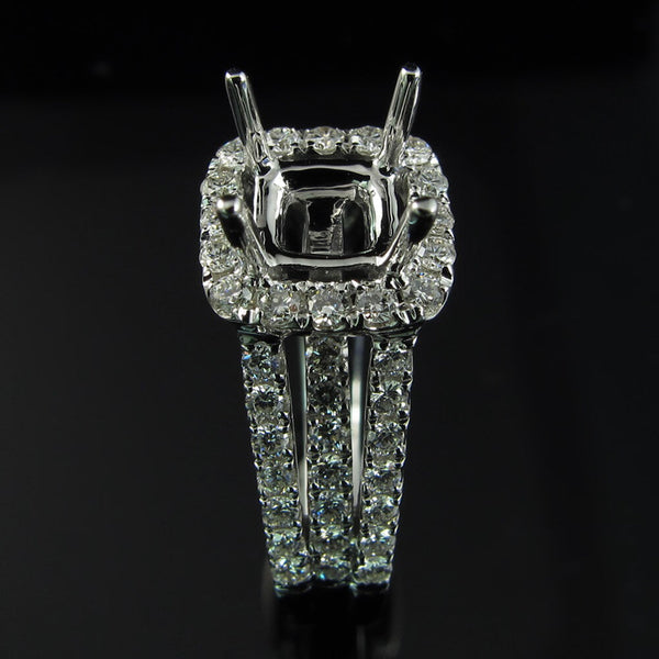 Magico Cushion Diamond Ring Mount - Ian Sharp Jewellery