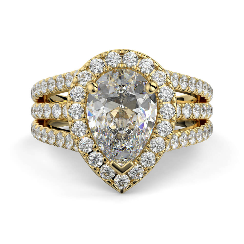 Magico Pear Diamond Ring Mount - Ian Sharp Jewellery