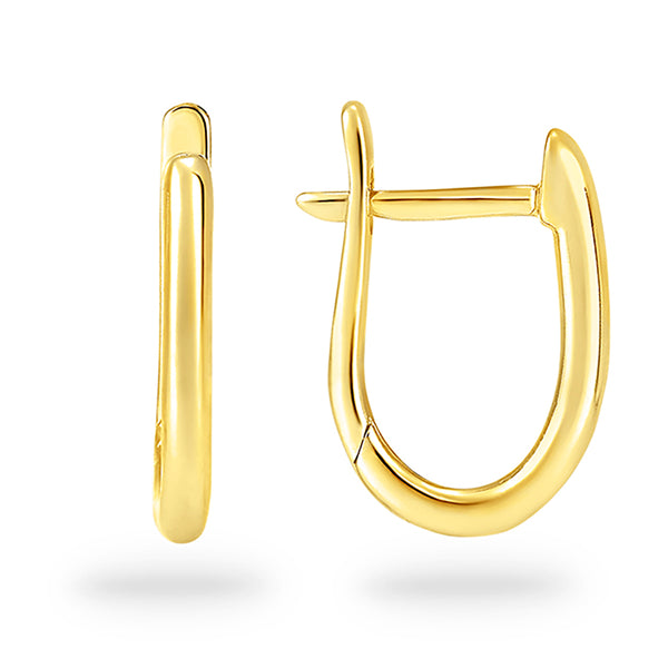 Plain Gold Oval Huggies - Ian Sharp Jewellery